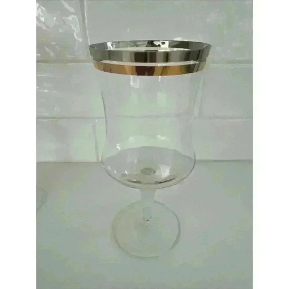 Vintage MCM Double Gold Platinum Rim Water Glass Set Of 6 - Picture 1 of 5